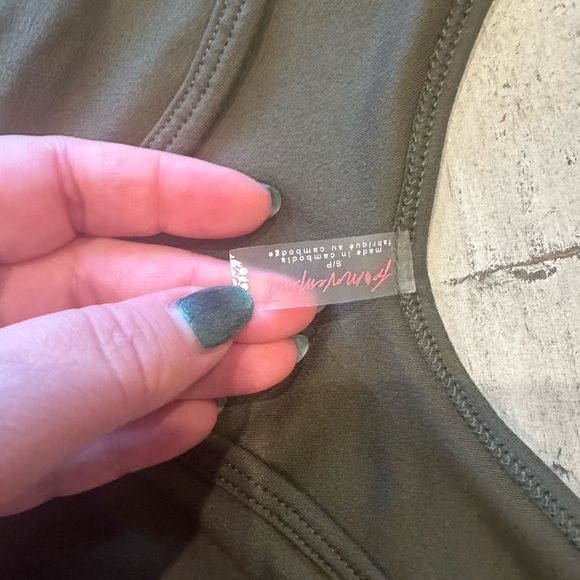 FP Movement by Free People  Breathe Deeper Dark Olive Crop Top NWT - Picture 2 of 5